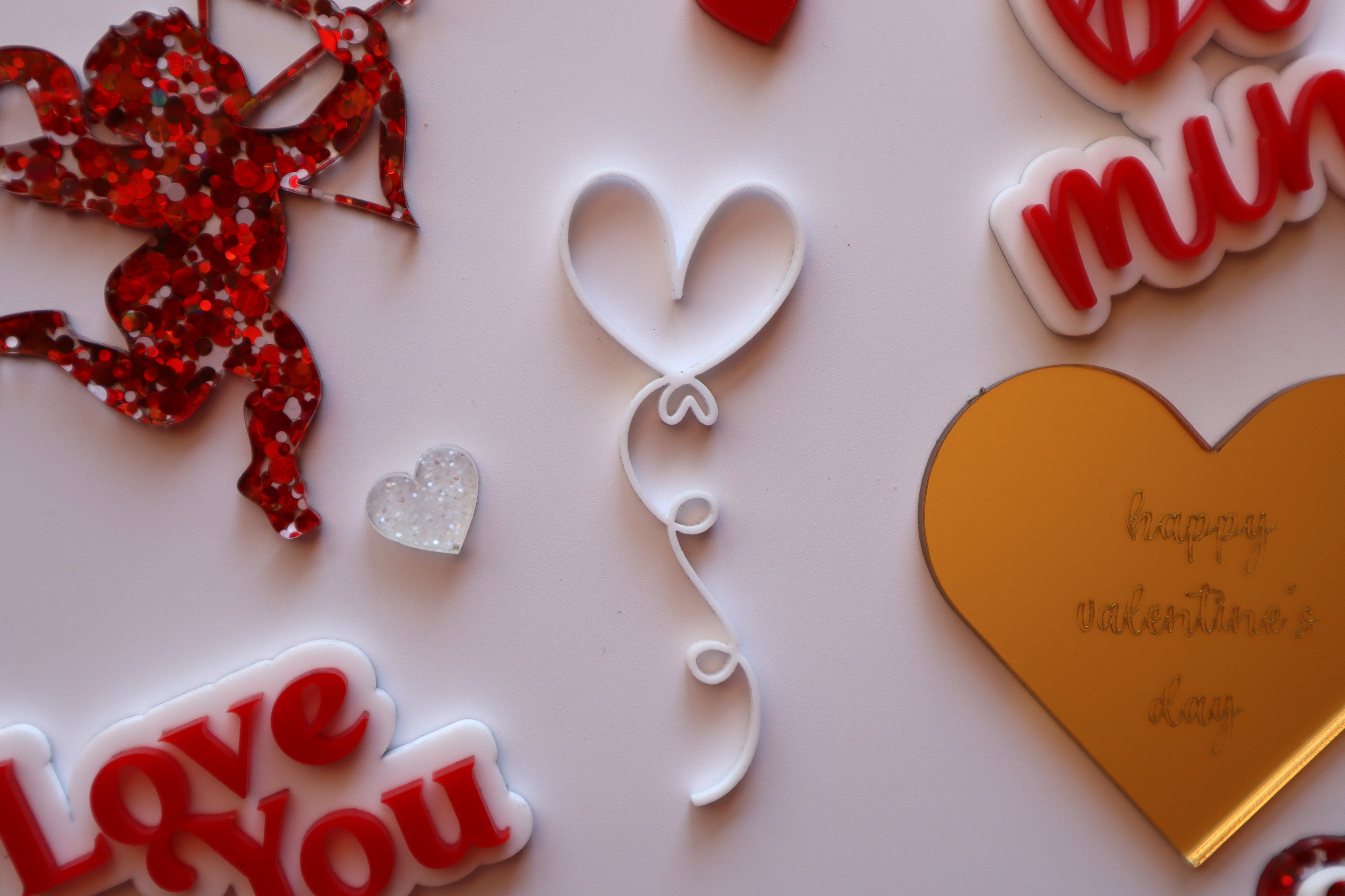 Balloon Heart Cupcake Topper