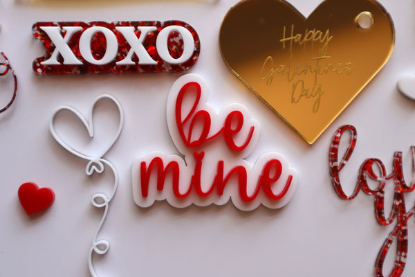 Be Mine Layered Script Cupcake Topper