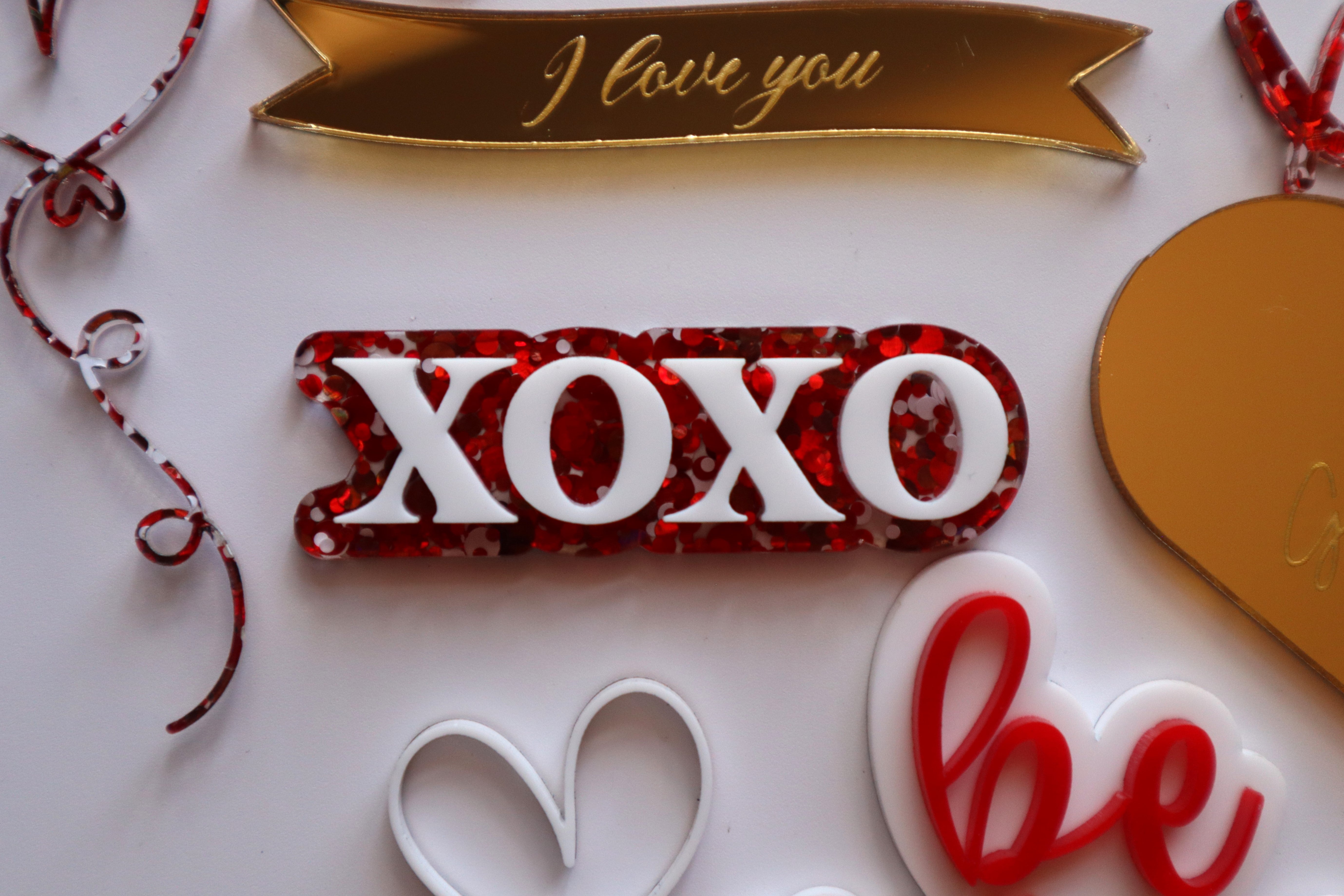 XOXO Layered Cupcake Topper