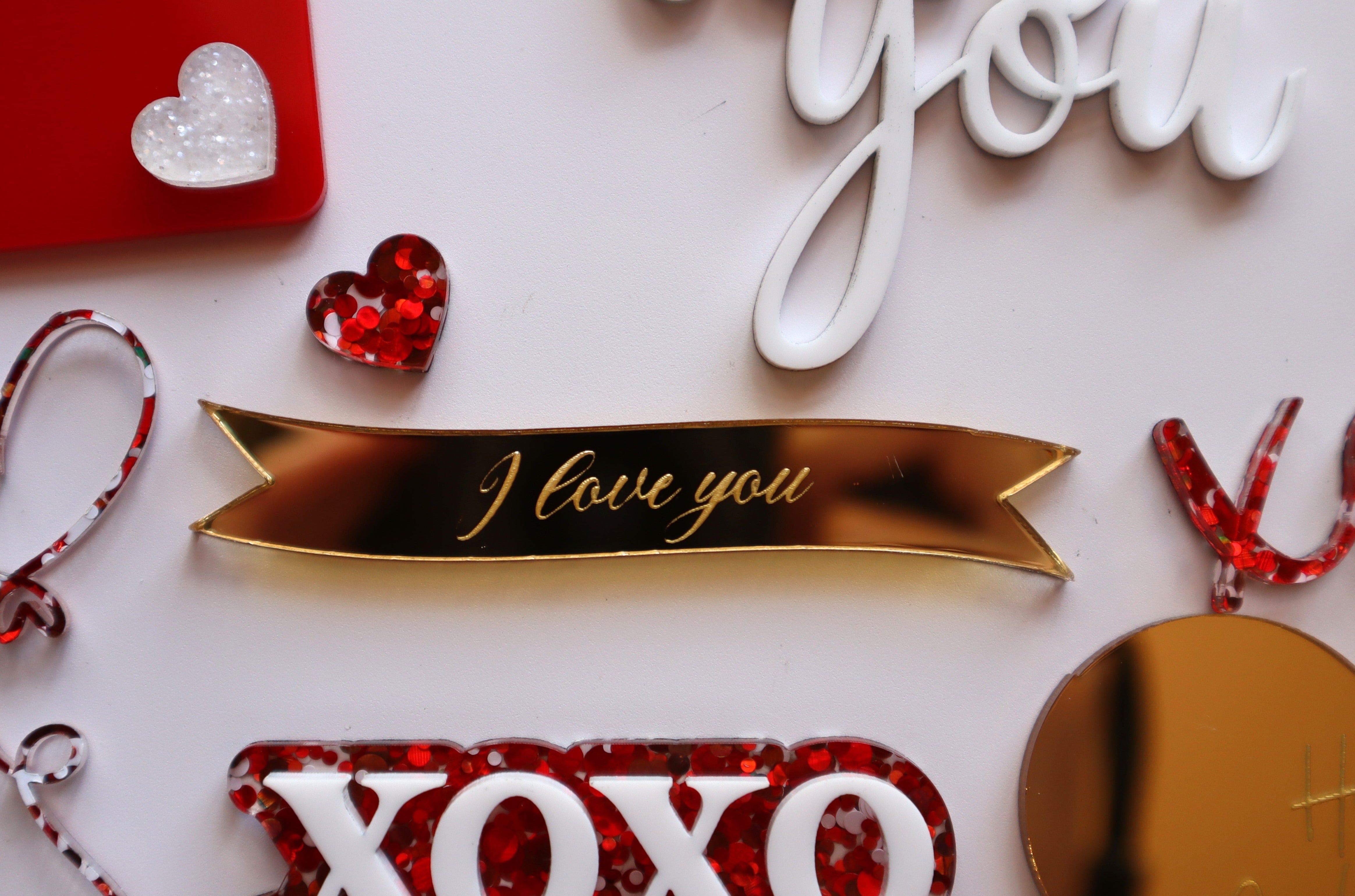 I Love You Banner Cupcake Topper