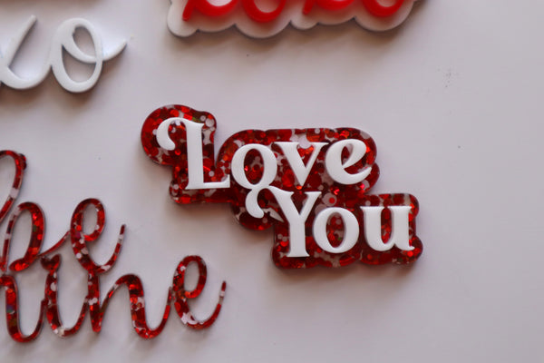 Love You Layered Cupcake Topper