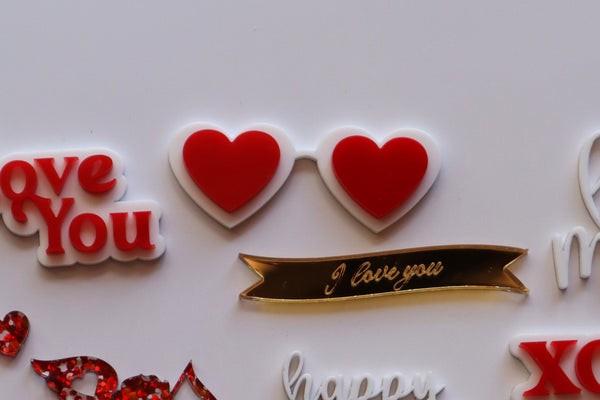 Love Heart Glasses Layered Cupcake Topper