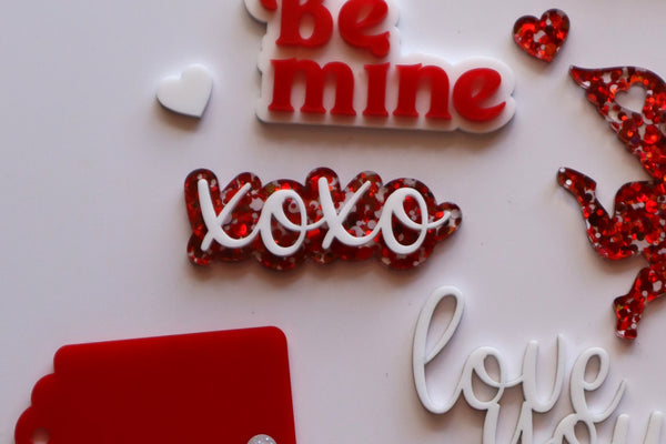 XOXO Layered Script Cupcake Topper