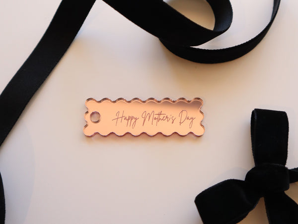 Mother's Day Wavy Engraved Gift Tag