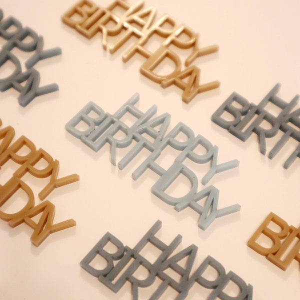 Happy Birthday Cupcake Topper - Serif