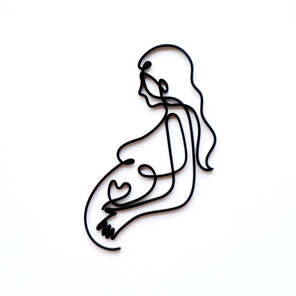 Line Art Pregnant lady charm